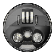 LED Motorcycle Headlight Model 8780 Black Front View