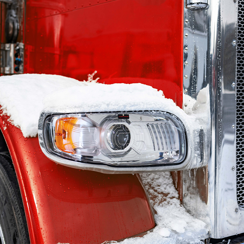9600 LED Heated POD Headlights on Peterbilt