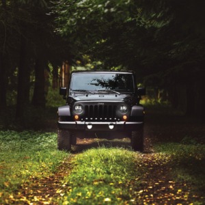 LED Headlight EVO J3 in a Black Jeep 2019