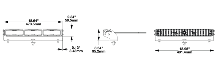 LED Big Red Stripe Dimensions Model 7529