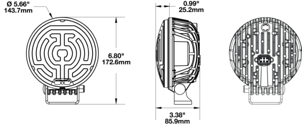 Model 8633 Heated Dimension Drawing