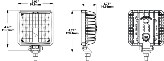 LED Work Light Model 892 Dimensions