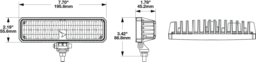 LED Compact Work Light Model 893 Dimensions