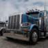 LED Model 9600 Heated Black Peterbilt POD LED Headlight on Blue Peterbilt