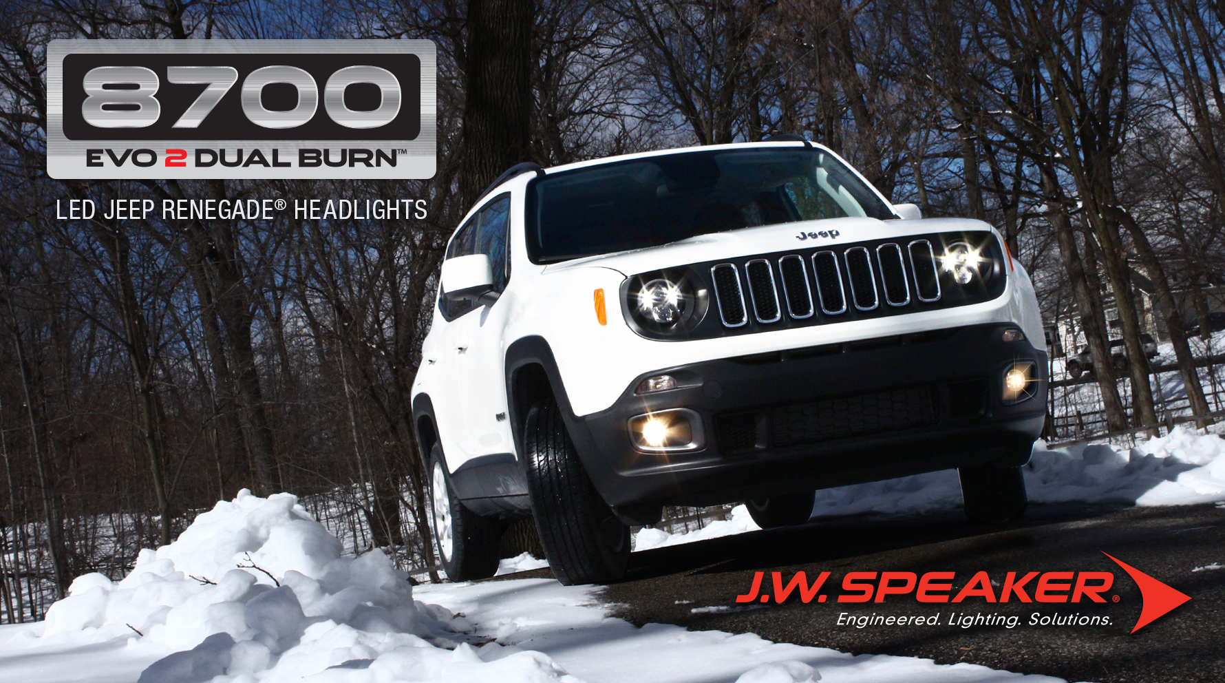 J.W. Speaker is the first to offer a LED headlight upgrade option for the Jeep Renegade!