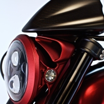 Arch Motorcycle, showing their KRGT-1 with the 8700 Evolution 2 LED headlights installed
