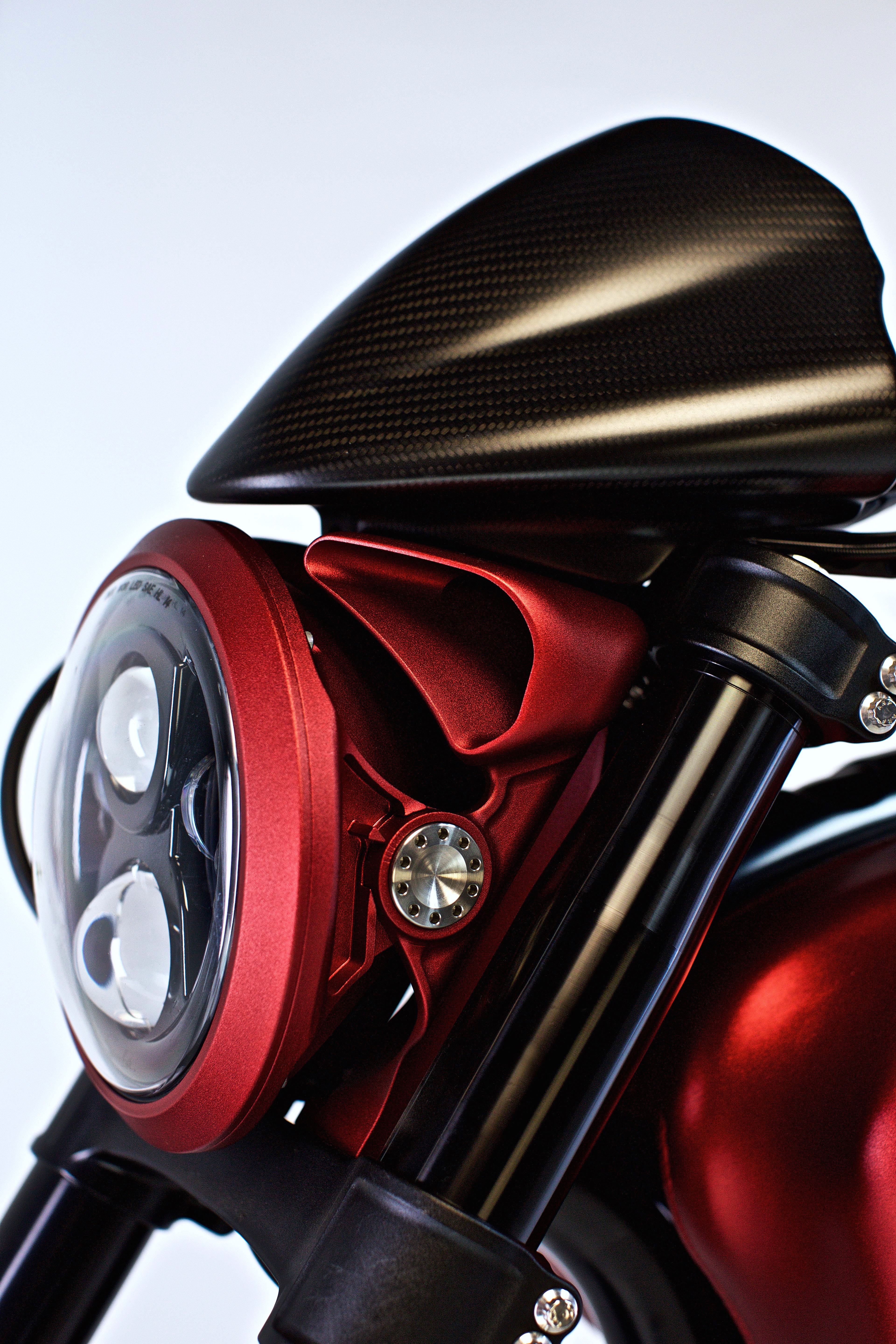 Arch Motorcycle, showing their KRGT-1 with the 8700 Evolution 2 LED headlights installed