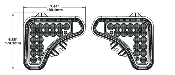 Bobcat Flood Headlight Dimensions