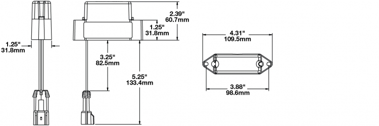 Flasher Control Model 6310 Dimensions