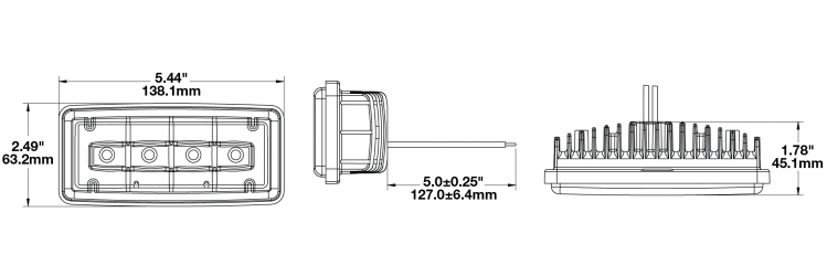 LED Auxiliary Light Model 6048 Dimensions