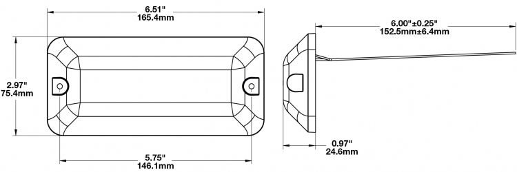 LED Dome Light Model 410 Dimensions