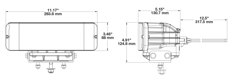 LED Headlight Model 9800 HS Dimensions