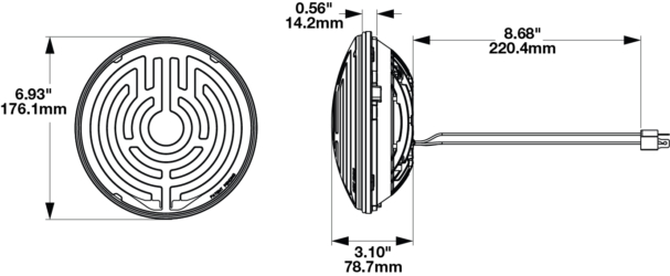 LED Headlight Model 8730 Dimensions 2019