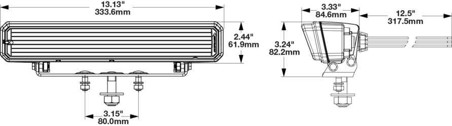 LED Headlight Model 9900 Low Profile Dimensions