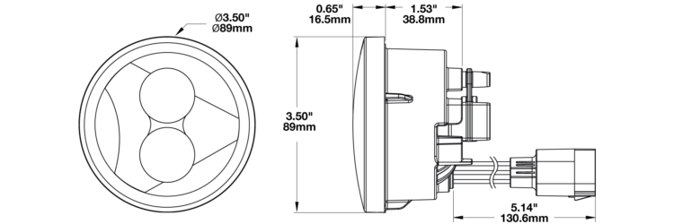 LED Jeep Turn Signal Model 239 Dimensions