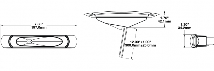 LED Marine Navigation Light Model 450 Dimensions