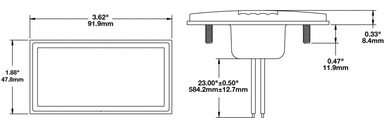 LED Marker Light Model 170 Dimensions