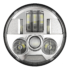 LED Motorcycle Headlight Model 8680 Chrome Front View