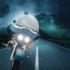 LED Motorcycle Headlight Model 8692 Adaptive 2 Installed on Road Glide at night