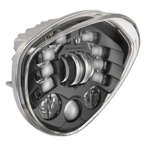 LED Motorcycle Headlight Model 8695 Adaptive 2 with Black Bezel - 3/4 view