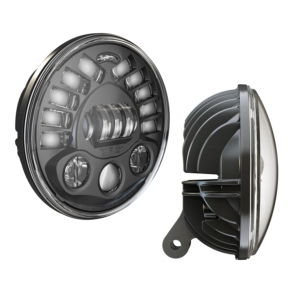 J.W. Speaker LED Motorcycle Headlight Model 8791 Adaptive 2 with Black Bezel