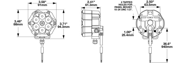 LED Pod Light Trail 6, Dimensions