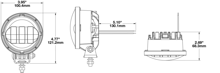 LED Safety Light Model 6150 Dimensions