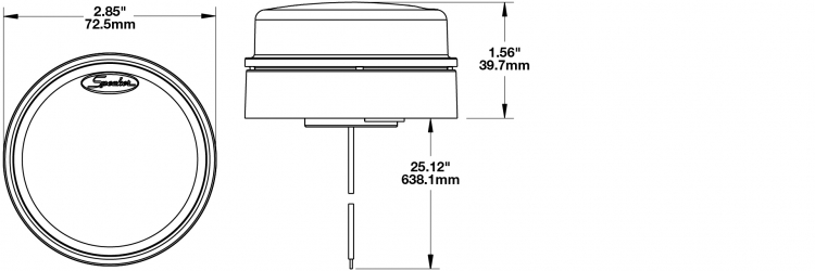 LED Signal Light Model 217 Dimensions