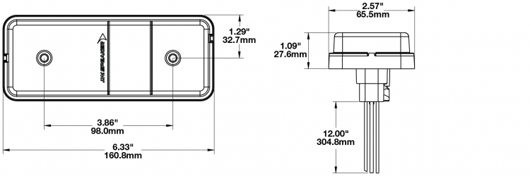 LED Signal Light Model 220 Dimensions