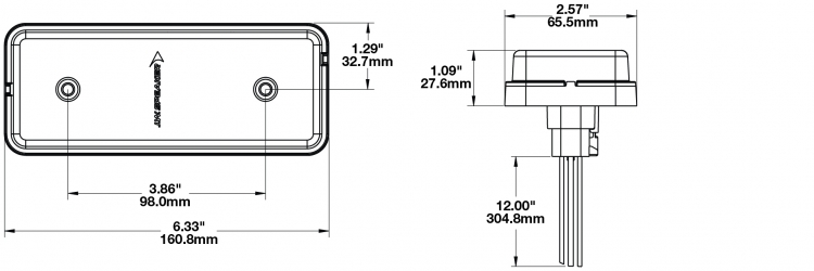 LED Signal Light Model 221 Dimensions