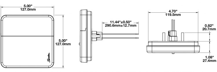 LED Signal Light Model 223 Dimensions