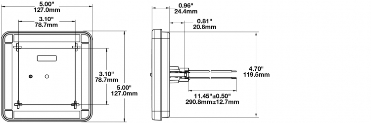 LED Signal Light Model 224 Dimensions