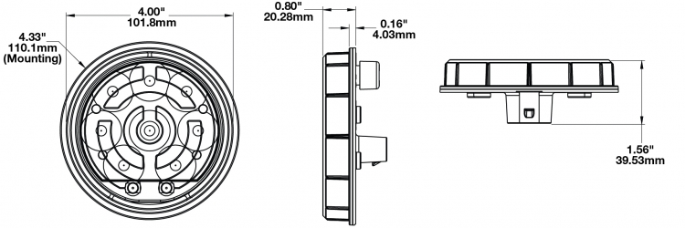 LED Signal Light Model 234 Dimensions