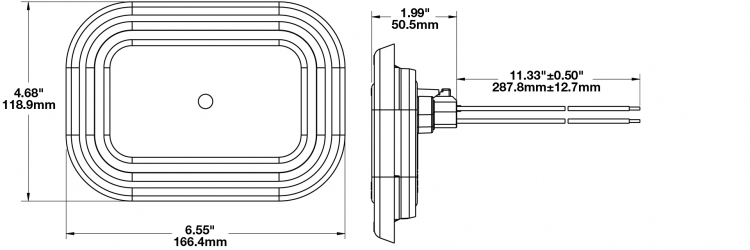 LED Signal Light Model 245 Dimensions