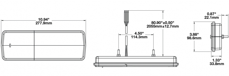 LED Signal Light Model 267 Dimensions