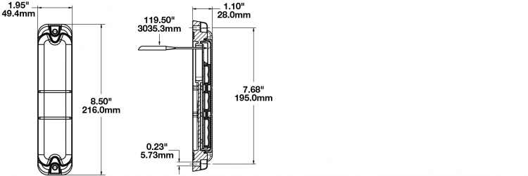 LED Signal Light Model 283 Dimensions