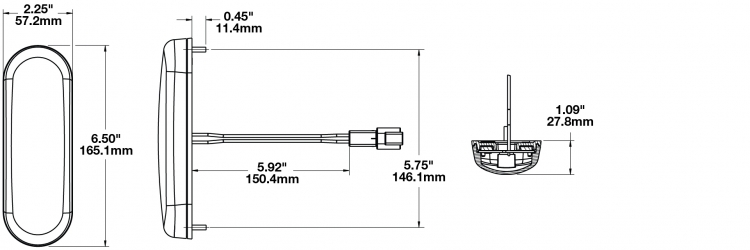 LED Signal Light Model 412 Dimensions