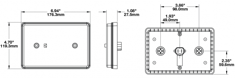 LED Tail Light Model 225 Dimensions