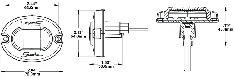 LED Utility Light Model 186 Dimensions