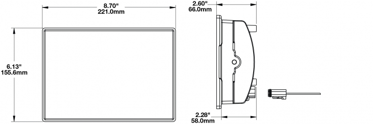 LED Work Light Model 524 Dimensions