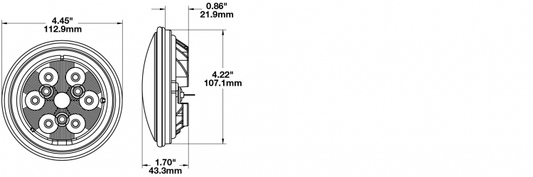 LED Work Light Model 6040 Dimensions