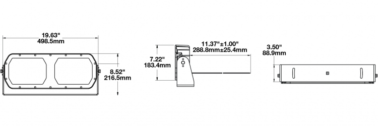 LED Work Light Model 623 Dimensions