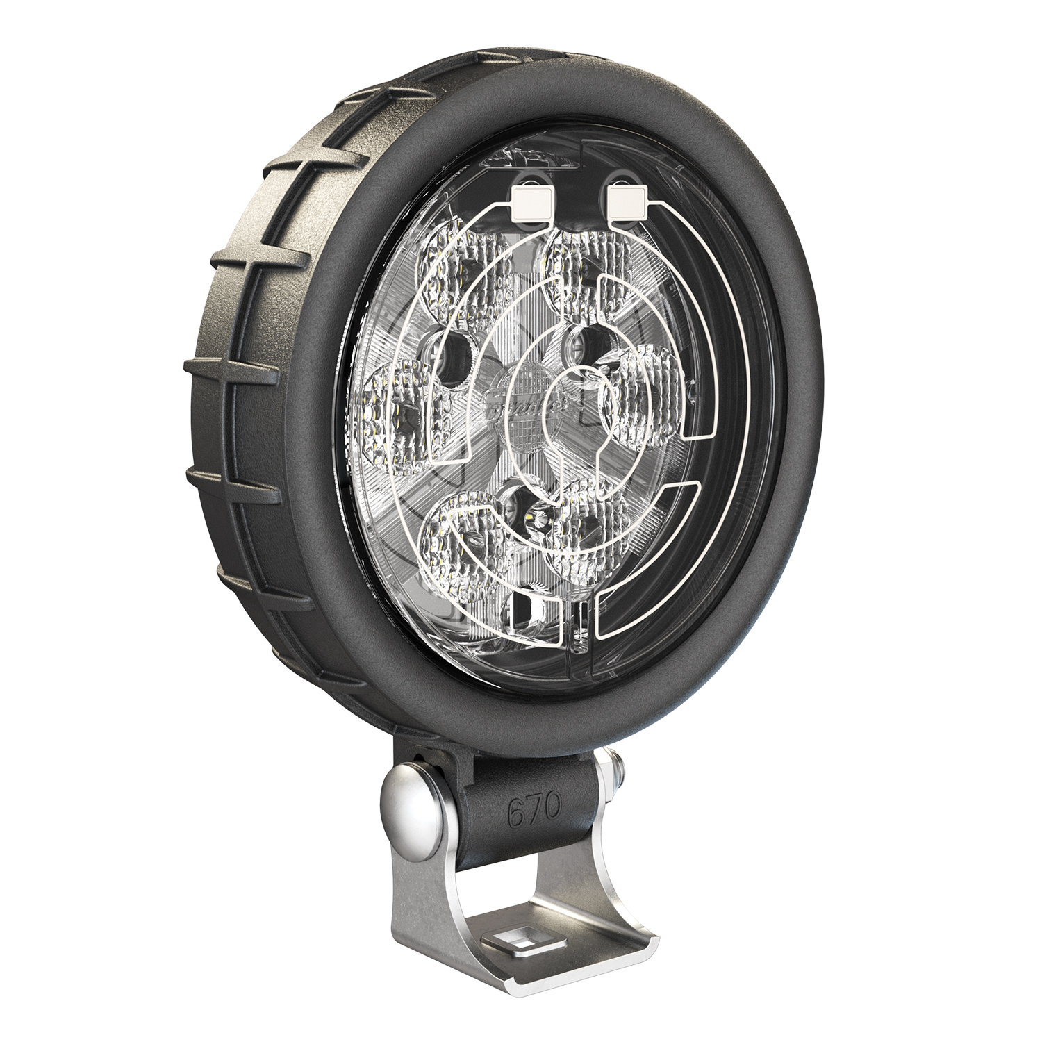 LED Work Light Model 670 XD Heated Lens 3/4 View