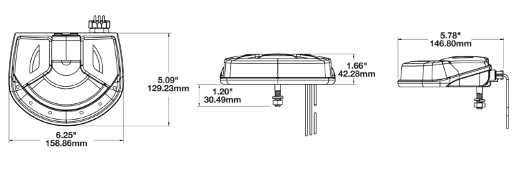 LED Forklift Work Light Model 710 Dimensions