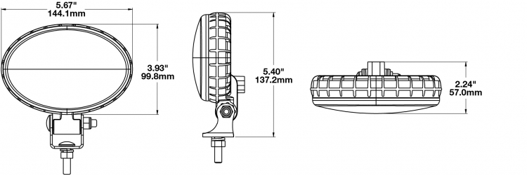 LED Work Light Model 770 XD Dimensions