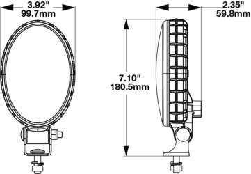 LED Work Light Model 775 XD Dimensions