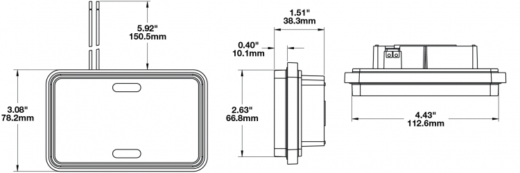 LED Work Light Model 803 Dimensions