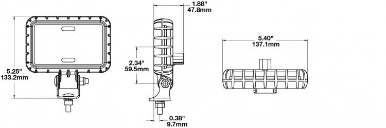 LED Work Light Model 880 XD Dimensions