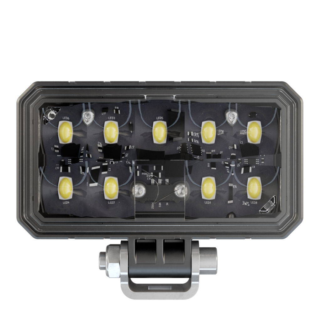 LED Work Light Model 792 with Pedestal Mount Black PCB Front View