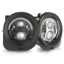 LED Jeep Renegade Headlight - Model 8700 Evolution 2R Black & Chrome Combined